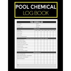 수영장 화학약품 기록부 일일 유지보수 및 청소 작업을 손쉽게 기록 | 서비스 업체 주택 소유자 호텔에 이상적 8.5”x 11” 100페이지