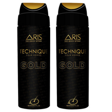 ()아리스 데오 바디 스프레이/데오드란트 /테크닉 골드, 2개, 200ml