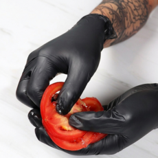 NBR手套 PVC手套 橡膠手套 復合丁腈手套 一次性手套 無粉手套 耐油手套 美髮 按摩 料理 防疫 防水, 1個, M號(一盒100入), 黑色, M