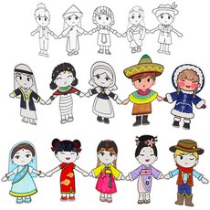 세계 여러나라 의상 스티커 놀이, 1개