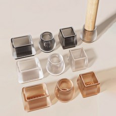 Holotap 소음방지 미끄럼방지 의자발 커버, 16개, 블랙