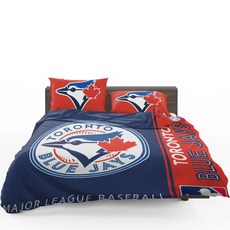 MLB 토론토 블루 제이스 이불 배게 커버 세트 - 싱글 더블 사이즈 Toronto Blue Jays, 포함