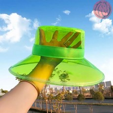 투명모자 PVC 여름 캐주얼 컬러 특이한 버킷햇 비닐 여성용 벙거지 촬영용, G. 형광 노랑