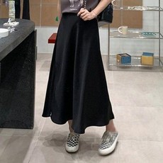 임산부스커트 새틴스커트 임부복 늘어나는 치마 큰옷