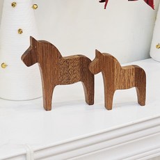 [2개 세트] 말 모양 원목 인테리어소품