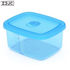 Z3JC 食品級硅膠冰箱收納盒保鮮袋水果蔬菜儲物盒冷凍分裝保鮮盒飯盒, 1個, 800ML藍色歐標:如圖