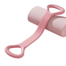 硅膠加粗彈力繩阻力帶 彈力助力帶 8字拉力器女 背部開背練肩練背神器 家用瑜伽拉伸帶, 清新粉,20磅, 1個