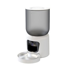 貓食投喂器定時可視自動喂糧器貓咪帶攝像頭寵物智能餵食器, 1個, 白色:PF6寵物智能餵食器, 1L