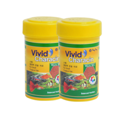 핑퐁 비비드카라신 소형 열대어 사료, 2개입