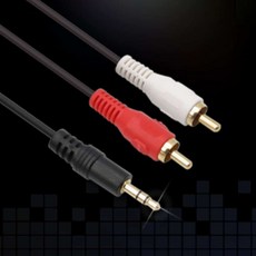 3.5mm 스테레오 RCA Y케이블 Aux선 15cm