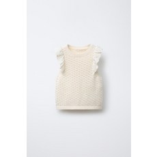 자라 키즈 ZARA KIDS 레이스 니트 탑 - 크림323520