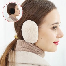 방한귀마개 겨울 이어 워머 똑딱이 귀마개 여성 끈없는 귀덮개, 블랙_소