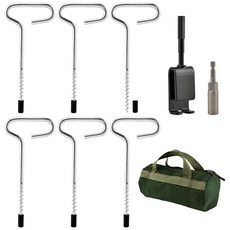 아이스 앵커 도구 드릴 어댑터 키트 ICES 낚시 텐트 말뚝 못 포함 스테인리스 스틸 오거 액세서리 세트 캠핑 설치를 위한 보호 가방 포함, 아이스 앵커 도구, 드릴 어댑터 키트, ICES 낚시