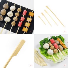 대나무 원목 꼬치 손잡이 요리용 꼬지세트 요리용 나무꼬지 바베큐용 대나무꼬치 꼬치세트, 소