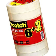NIE 스카치 투명테이프 502 리필 18mm x 20m 6+2롤 투명테잎 포장용테이프 사무실테이프