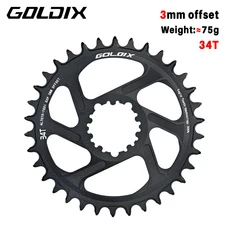 골디크스 MTB 로드 바이크 체인링 (0mm 3mm 6mm 오프셋 좁은/넓은 톱니 8/9/10/11/12단 3볼트 자전거, [08] 3mm Offest 34T, 1개, 08 3mm Offest 34T