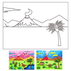 PL2 공룡시대 도안 도장그림