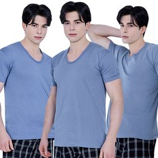 BYC 남 순면 컬러 반팔런닝 3매세트