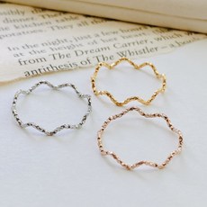 [써지컬스틸] 컷팅 물결 웨이브 한줄 반지