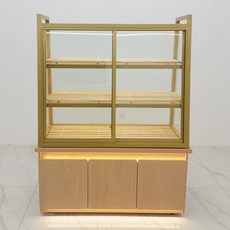 베이커리 빵 진열대 케이크 진열장 카페 선반 수납형, 기본구성, 우드컬러 골드 1.2x0.55x1.6 3칸