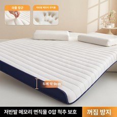 돌침대용 두께 패드 수면감 메모리폼 매트리스, 1cm, 플래그십 코발트블루화이트 9cm