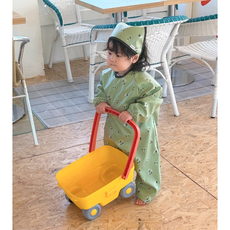 오보기 국산 아기 유아 전신 미술가운 방수가운 모래놀이 문센 촉감 오감놀이, 올리브