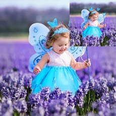 오땨 천사날개 드레스세트 4번 공주원피스 천사옷 여아드레스