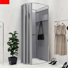 간이 탈의실 이동식 코너 x 실버 피팅룸 옷가게 사진관, 80 x 80x200 상단 없음+실버그레이