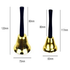 물결샵 클래식 핸드벨 교구 타악기 탁상종 학예회 악기 교육용 음악 소품, 75mm 은색, 1개