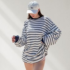 비키비키 리먼트 여성 래쉬가드 상의 단가라 라운드 빅사이즈 비치웨어 수영복 UPF50+