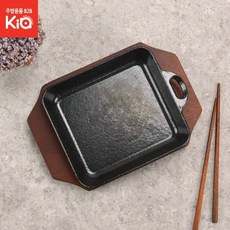 담아보리 손사각스테이크 돌산 주물팬 목판받침 볶음팬콘버터 프라이팬, 주물팬 1호