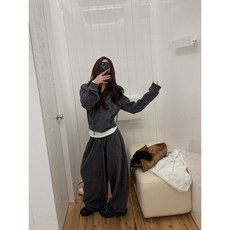 【 台灣\出貨 】100棉高克重 水洗 卫衣 套装 女 秋冬短 外套 休闲 宽松 运动裤子 【秦小姐精品店】