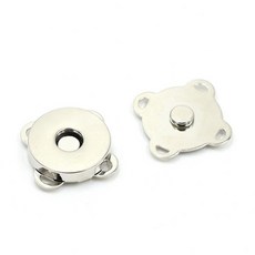자석단추 가방자석 11mm-26mm, 사방자석-니켈 14mm, 1개