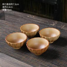 전통주 사케 정종 청주 작은 주전자 토기 주전자 소형 360ml 호박, 5. 호박 컵 4개, 동일 구성, 4개