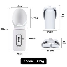 寵物用品狗狗隨行水杯外出戶外便攜式狗糧旅行可摺疊水壺飲水器, 1個, 550ml:藍色, 1L
