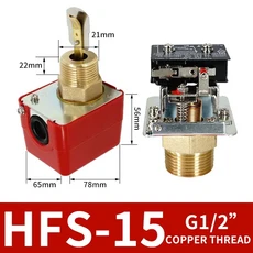 G1 HFS 25 자동 스테인레스 스틸 패들 수류 스위치 액체 컨트롤러 밸브 센서 인치 3/4 ~ AC220V, 06 HFS 15 copper
