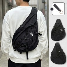 노스페이스 크로스백 SB 일렉트론 LT 페로 UR 슬링백 + 가죽 키링 세트