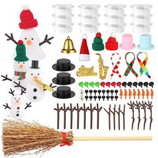 눈사람 만들기 키트 공기 건조 점토 눈사람 모델 키트 크리스마스 눈사람 DIY 식 눈사람 퍼티 만들기 키트 77피스 액세서리 포함 크리스마스 공예 선물 겨울 휴일 선물 용품