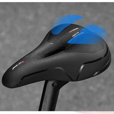 스프링 자전거 안장 블랙 무통증자전거안장커버, 1개, 이중 스프링 엘라스틱폼 블랙레드 안장