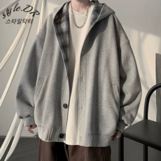스타일닥터 남성 봄가을 후드티 빅사이즈 패션 오버핏 데일리 단추 캐주얼 아우터