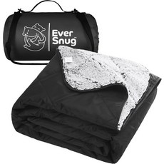 에버스너그 셰르파 방수 캠핑 담요 - 캠핑 피크닉 해변 경기장 반려동물을 위한 매우 두껍고 따뜻한 대형 플리스 야외 추운 날씨에 세탁 가능하고 방풍 기능이 있는 (블랙), Black, Black, 1개