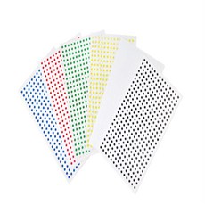 사라샵 스티커 333 6매 컬러라벨스티커 원형스티커, 흰색