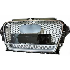 A3/S3 용 허니컴 그릴 메쉬 8V 2014 스타일 Hex 앞 범퍼 후드 New, 07 Chrome Emblem22