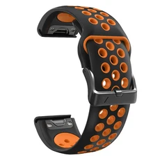 Amazfit T-Rex Ultra 2 51mm 시계 스트랩 교체용 26mm QuickFit 실리콘 밴드 통기성 방수 시계줄과 호환 가능, QuickFit 26mm, Black orange