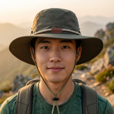 드림이지 가벼운 착용감 아웃도어 등산 모자, 카키 카키