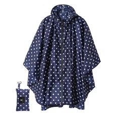 유니 레인 판초 후드 방수 우비 재킷 성인 여성 용 남성용(카키-화이트), 포인트-블루