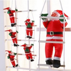 台灣出貨 聖誕節爬梯 聖誕老人梯繩裝飾 吊墜 聖誕樹壁掛 娃娃玩具掛飾品 家居裝飾 新年禮物禮品 景觀 裝飾, 1個, 一人 (25cm  69g), 紅
