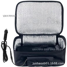 발열가방 차량용 취사 12v 차박 파우치 발열도시락 발열팩 충전 비화식 휴대용 야외, 블랙, 1개, 1L