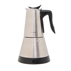 Maxcelia瑪莎利亞 不鏽鋼電熱摩卡壺 MX-0230MM 304不鏽鋼材質 快速加熱 自動斷電 防燙把手 6人份, C 送SANTO機能衣1件