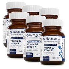 메타제닉스 비타민 D3 5000IU 비타민 K2 소프트젤 Metagenics Vitamin D3 5000IU + K, 6개, 60정